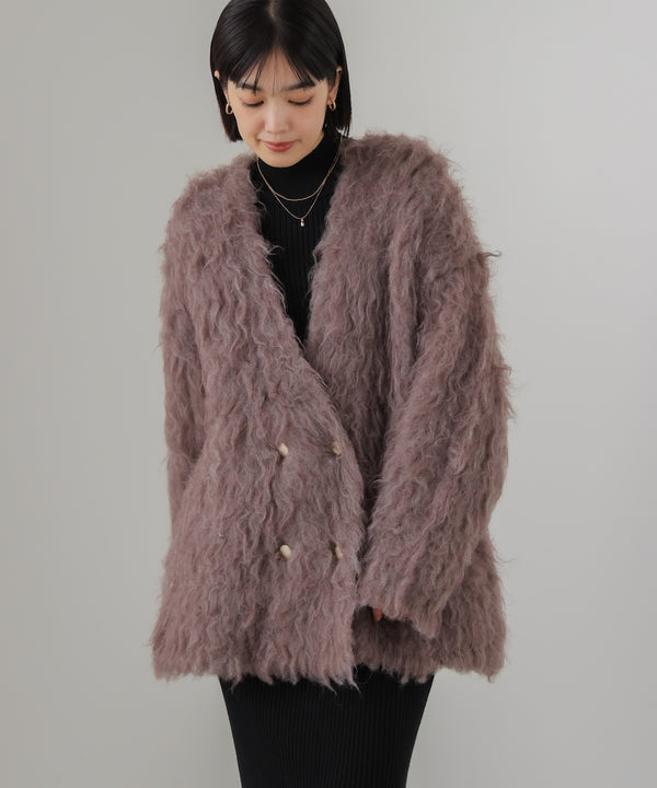 ウェーブシャギーニットジャケット