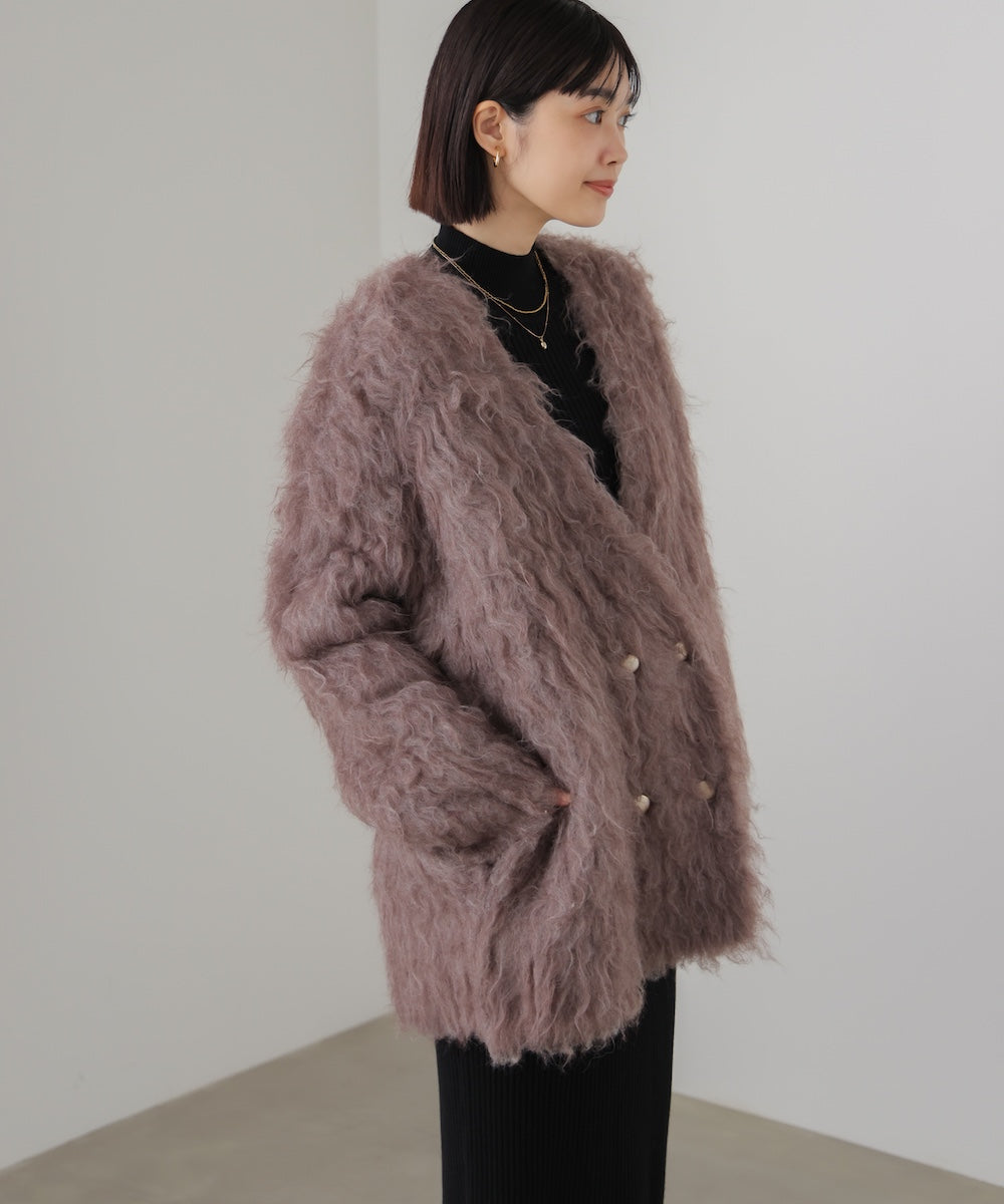 ウェーブシャギーニットジャケット