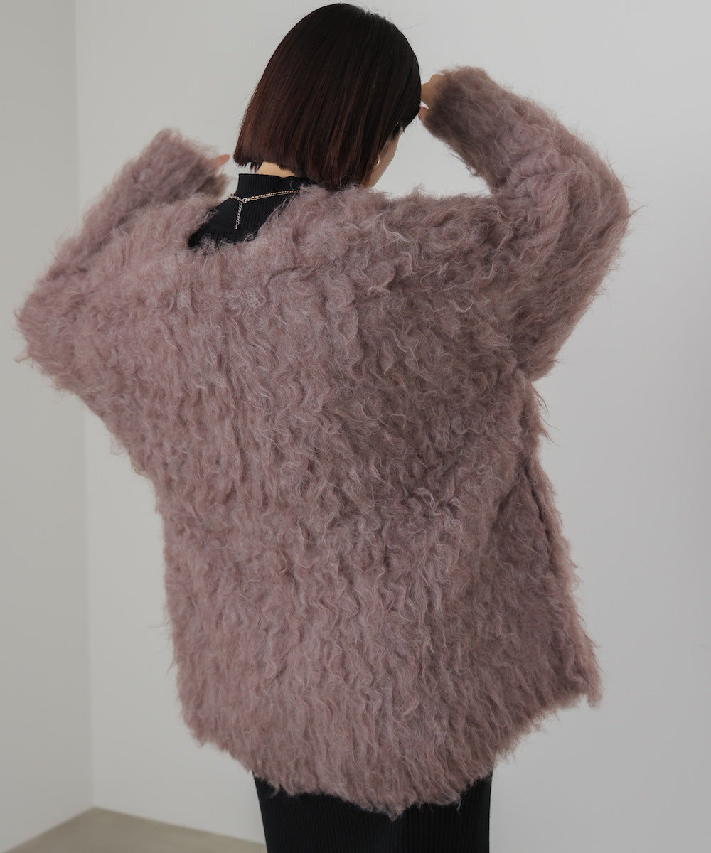 ウェーブシャギーニットジャケット