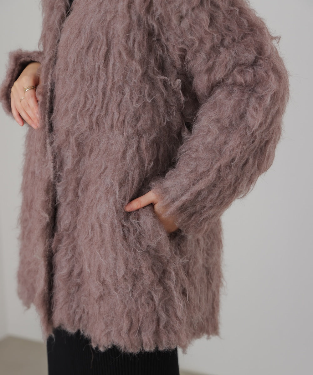 ウェーブシャギーニットジャケット