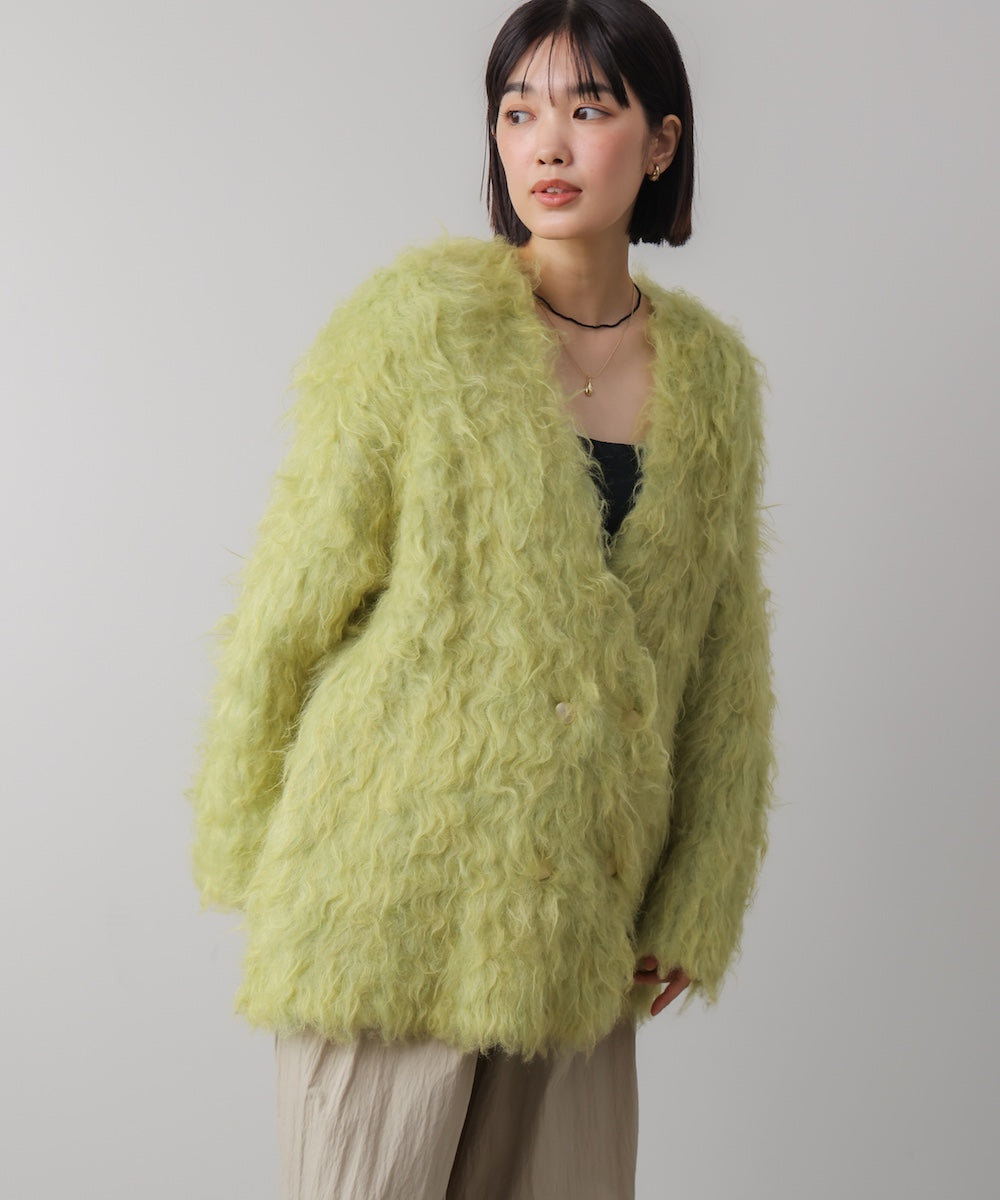 ウェーブシャギーニットジャケット