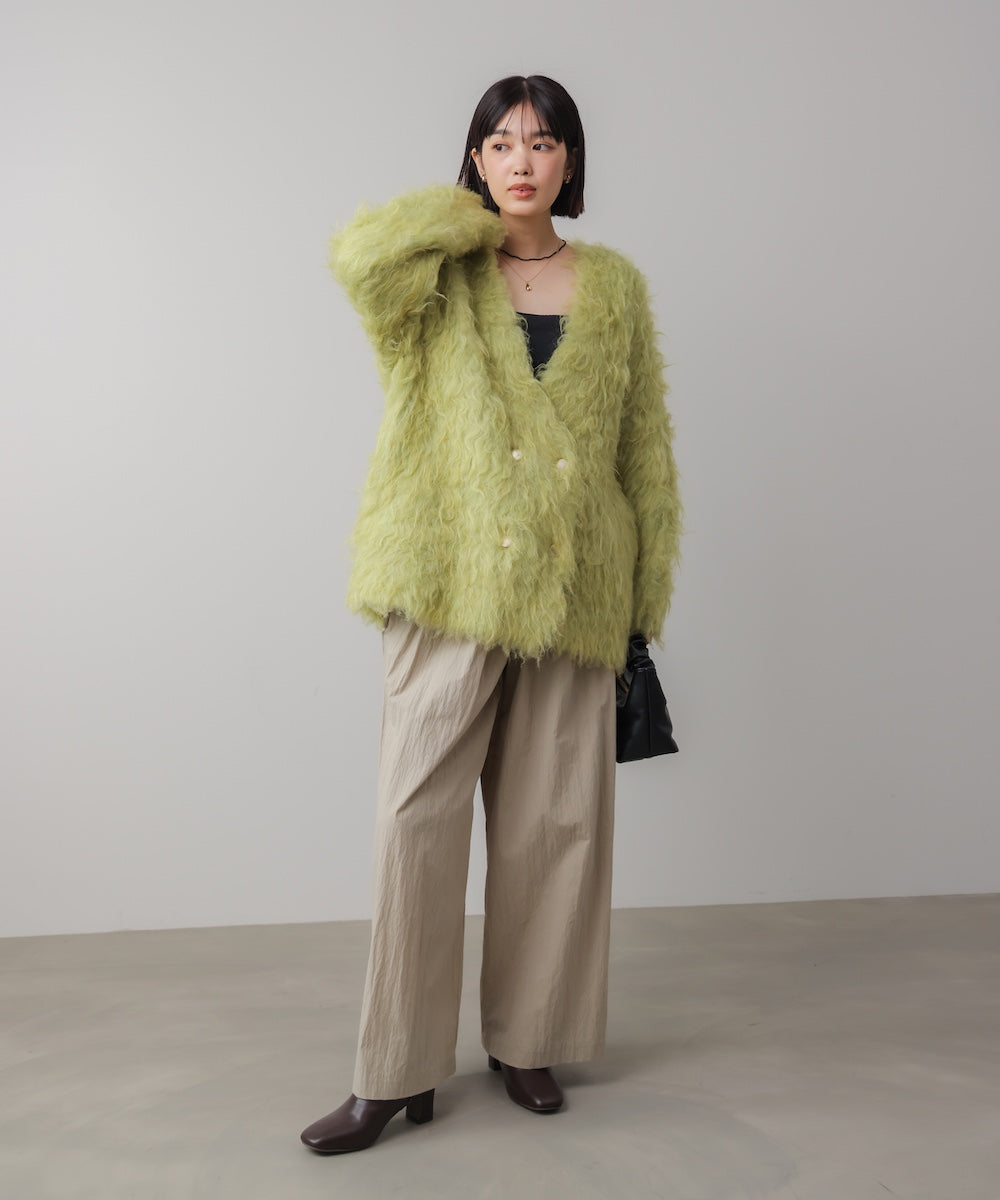 ウェーブシャギーニットジャケット