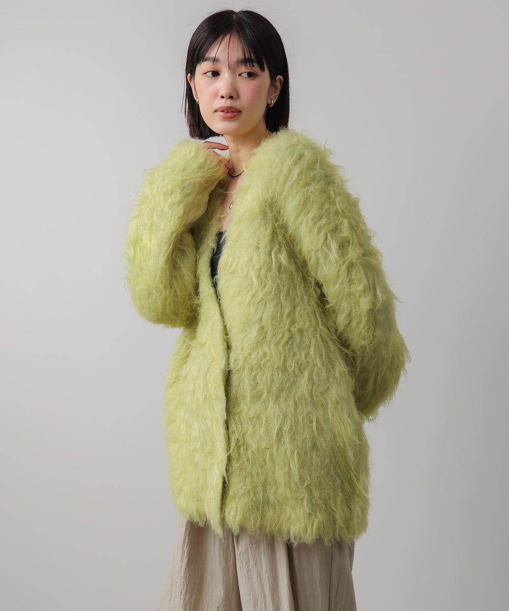 ウェーブシャギーニットジャケット