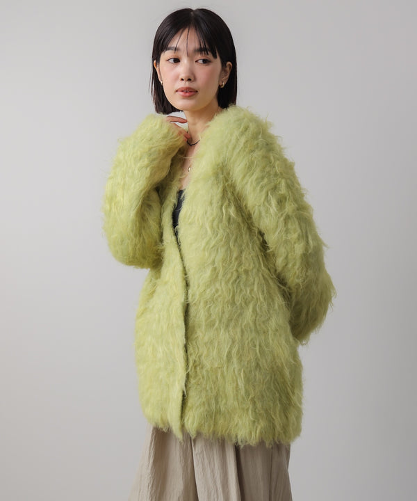 ウェーブシャギーニットジャケット