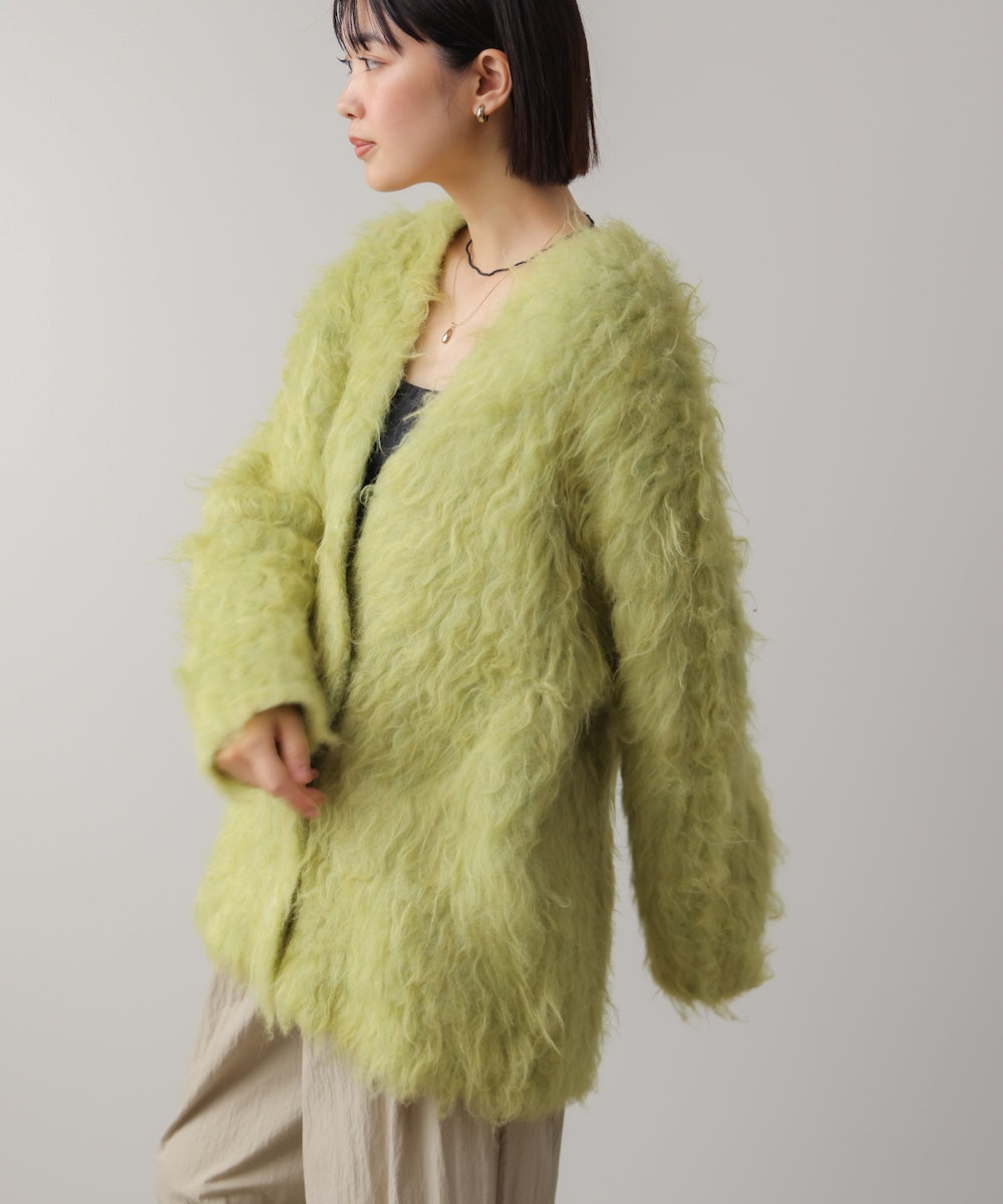 ウェーブシャギーニットジャケット