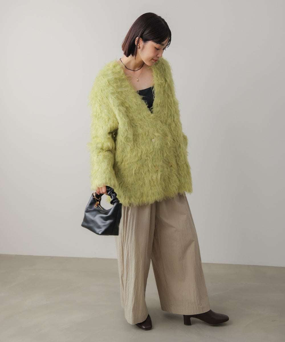 ウェーブシャギーニットジャケット