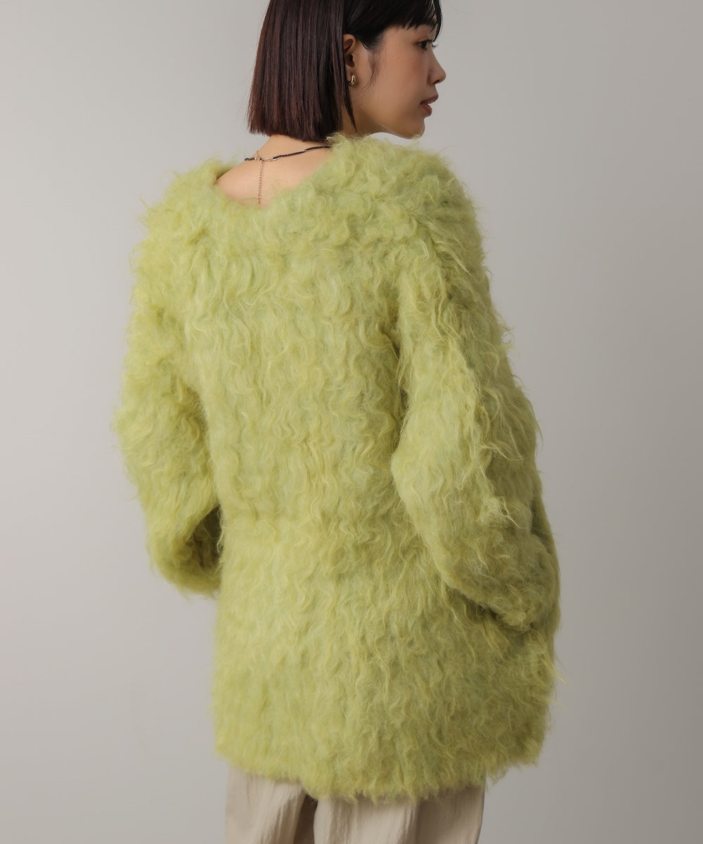 ウェーブシャギーニットジャケット