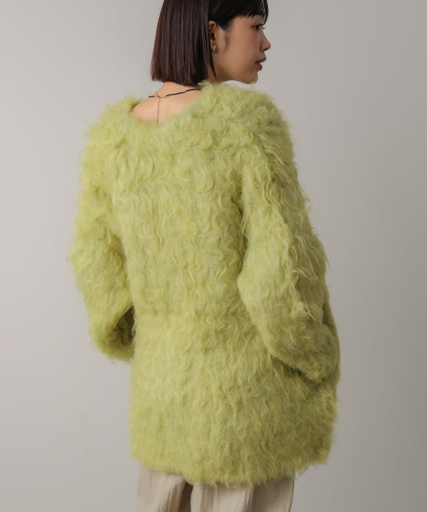 ウェーブシャギーニットジャケット