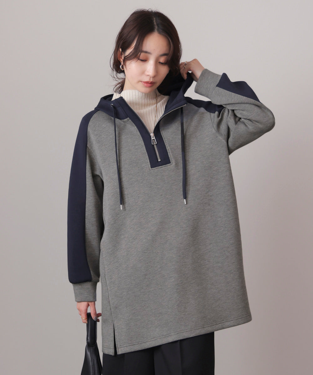 シルキーダンボールバイカラーチュニック