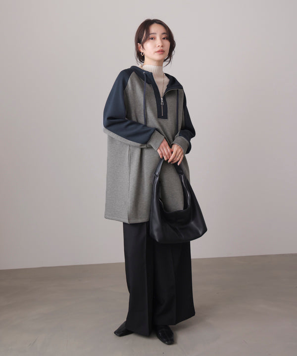 シルキーダンボールバイカラーチュニック