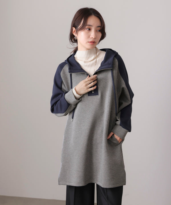 シルキーダンボールバイカラーチュニック