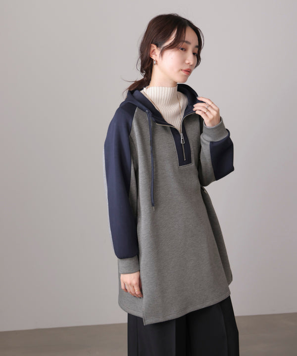シルキーダンボールバイカラーチュニック