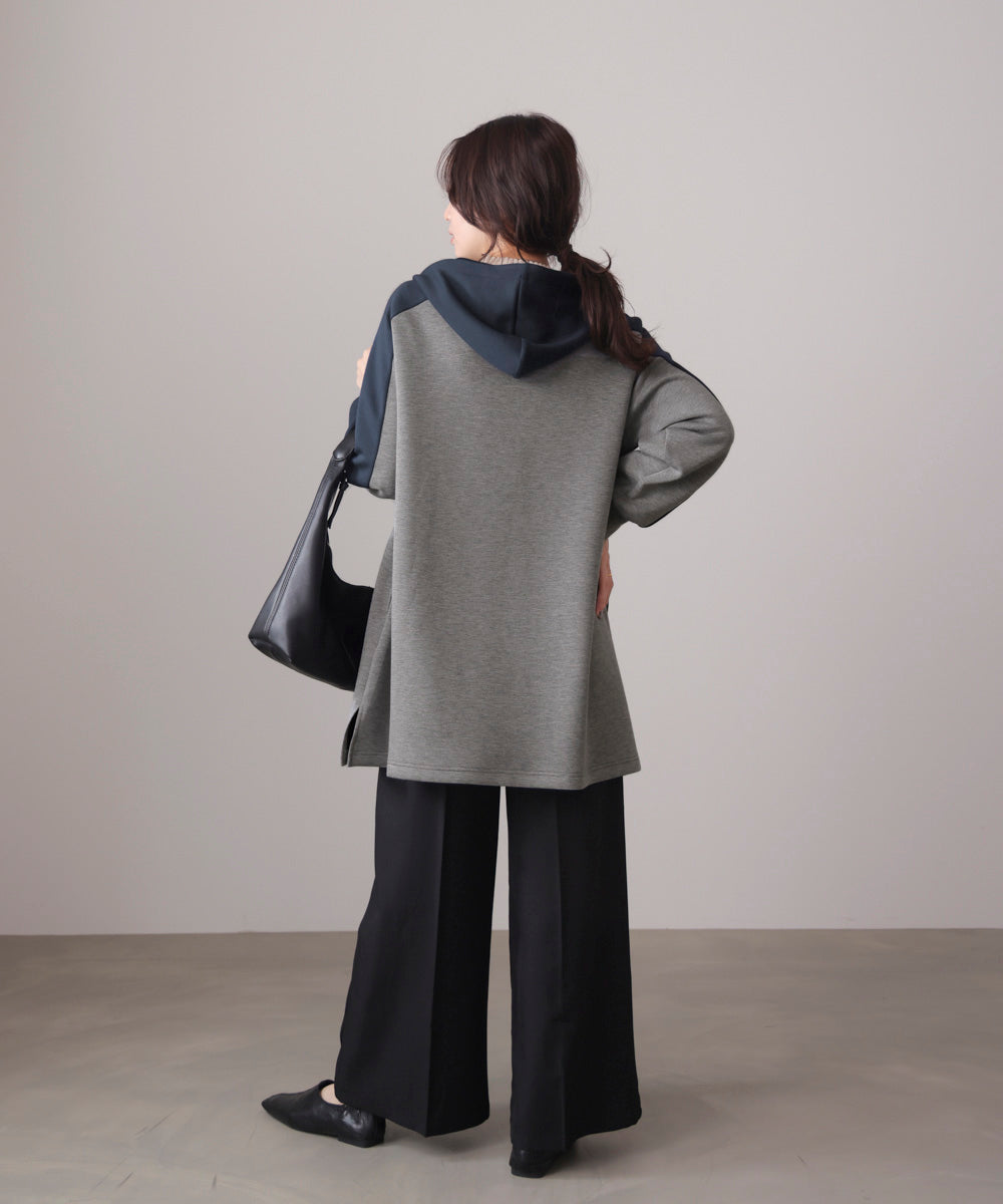 シルキーダンボールバイカラーチュニック