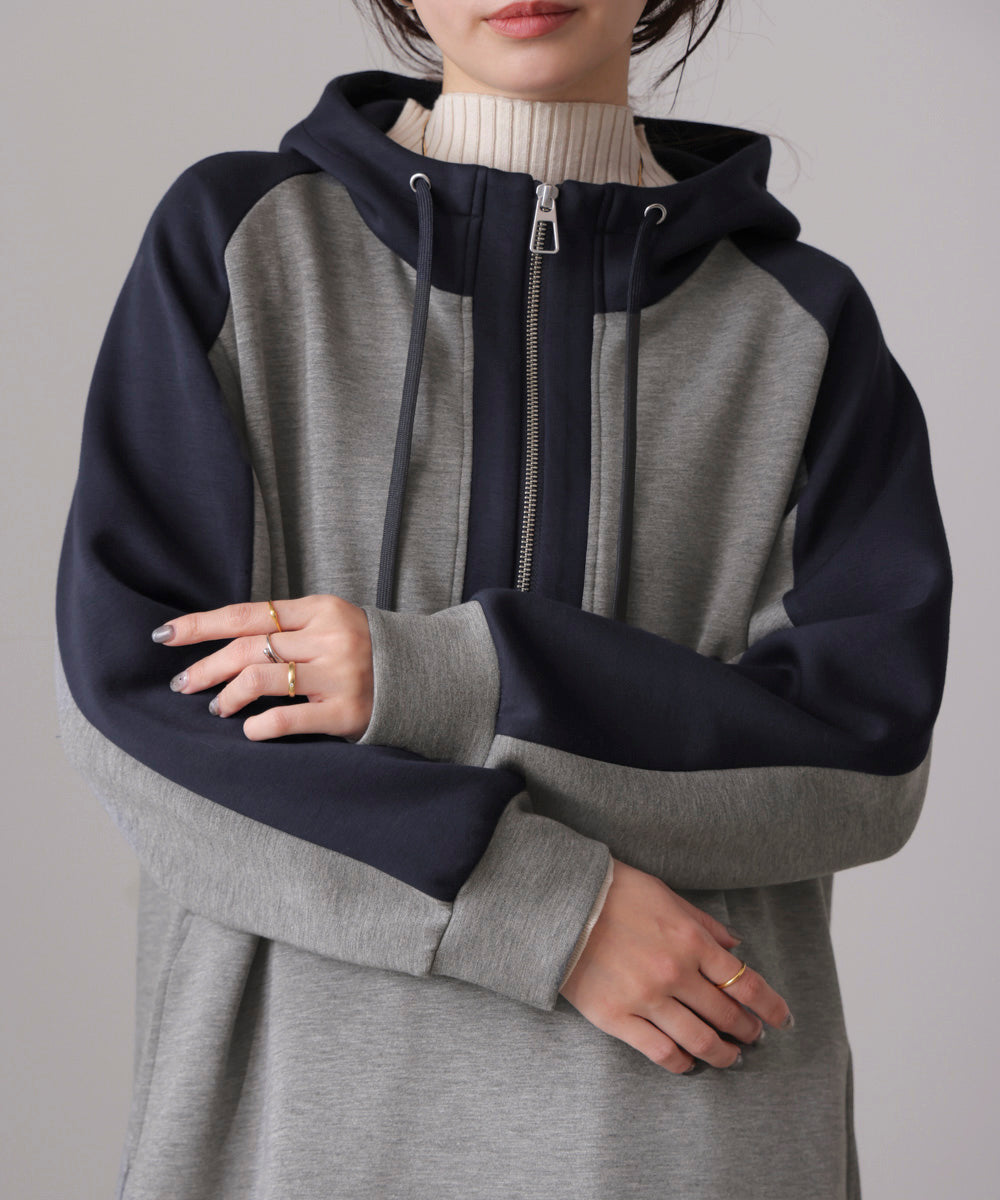 シルキーダンボールバイカラーチュニック