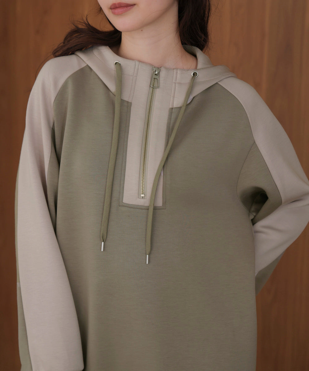 シルキーダンボールバイカラーチュニック