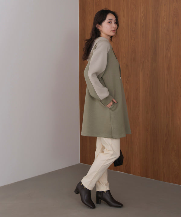シルキーダンボールバイカラーチュニック