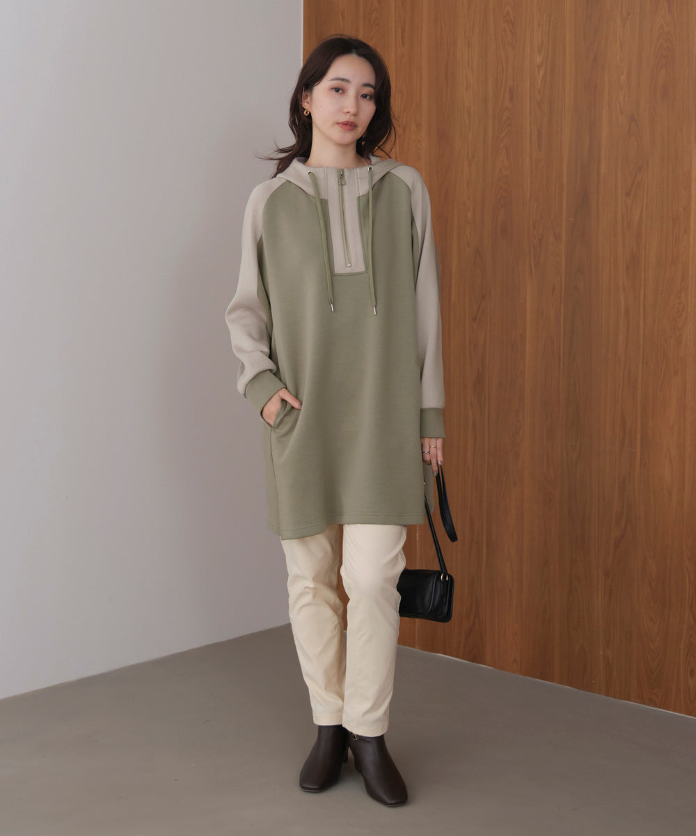 シルキーダンボールバイカラーチュニック