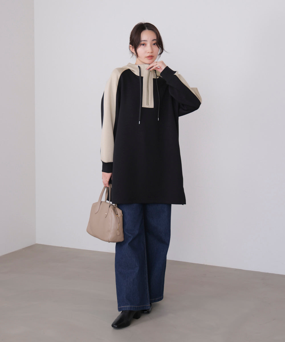 シルキーダンボールバイカラーチュニック