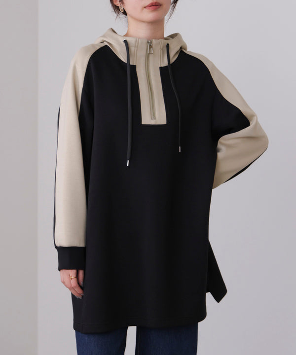 シルキーダンボールバイカラーチュニック