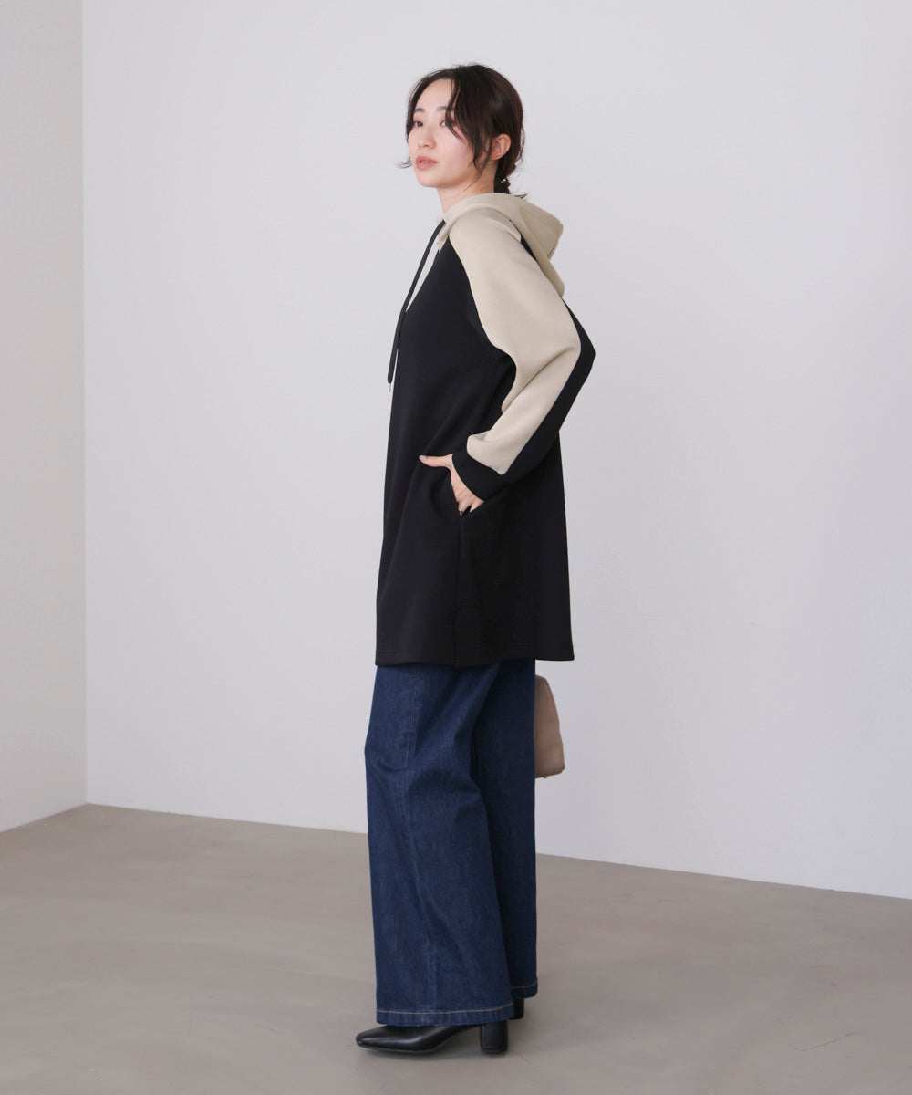 シルキーダンボールバイカラーチュニック