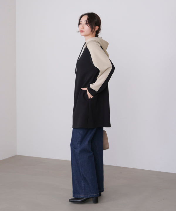 シルキーダンボールバイカラーチュニック