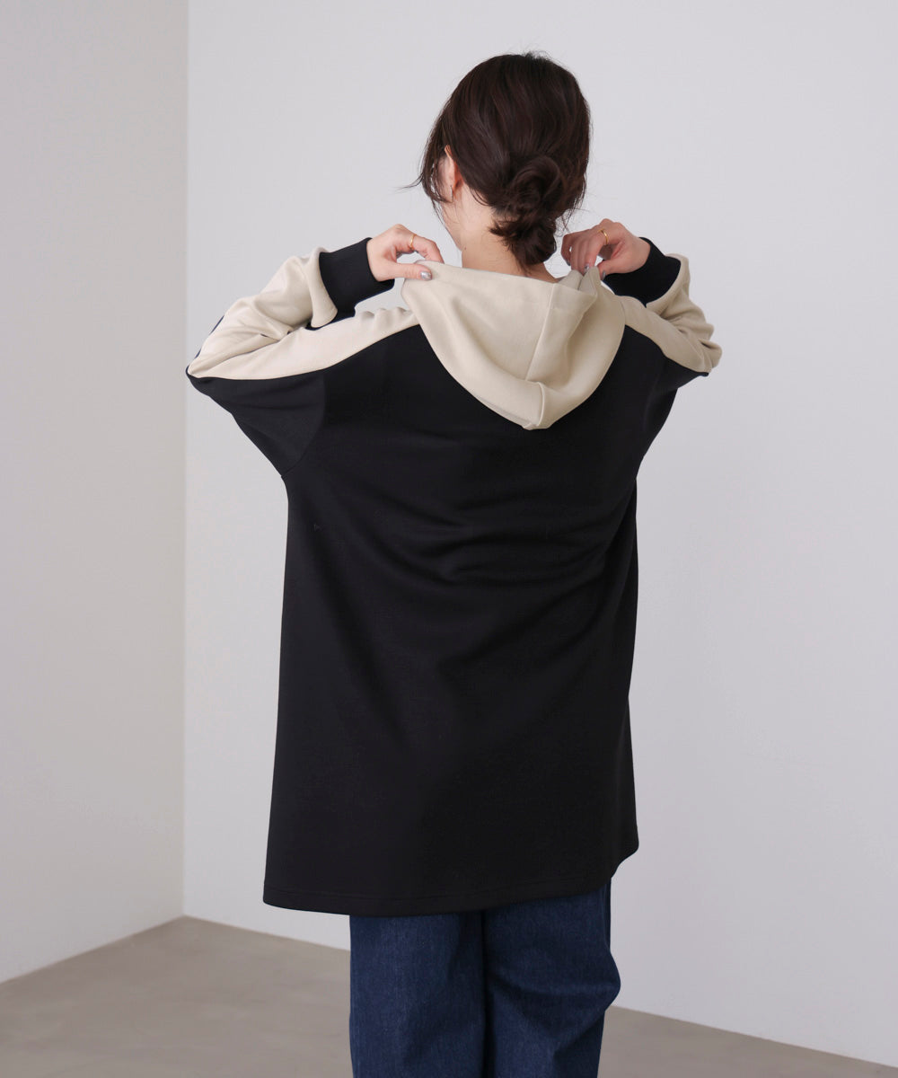 シルキーダンボールバイカラーチュニック