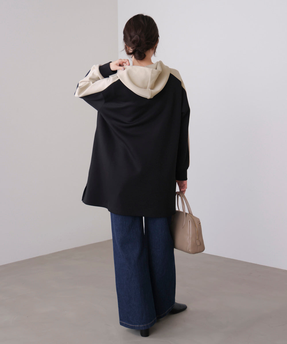 シルキーダンボールバイカラーチュニック