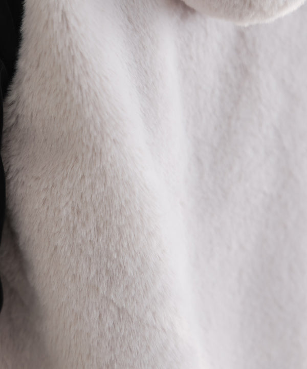 フェイクシープフード付ファーベスト［11/13発送予定］