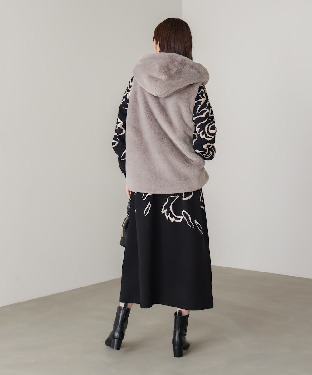 フェイクシープフード付ファーベスト