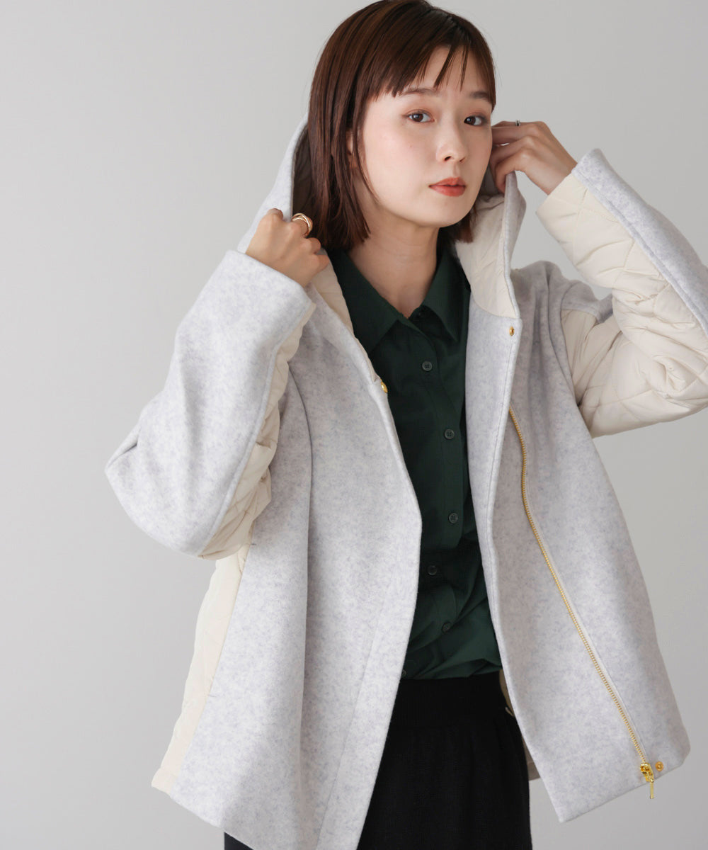 メルトン中綿切替フードＺＩＰコート