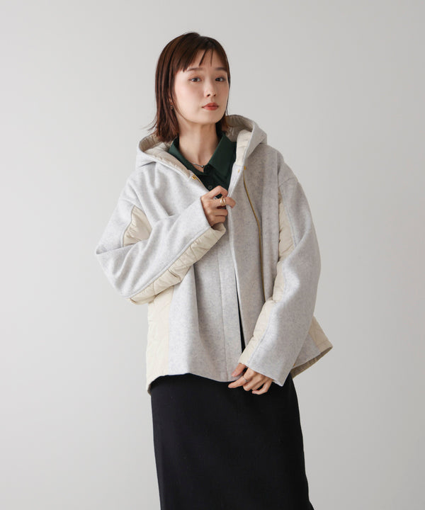 メルトン中綿切替フードＺＩＰコート