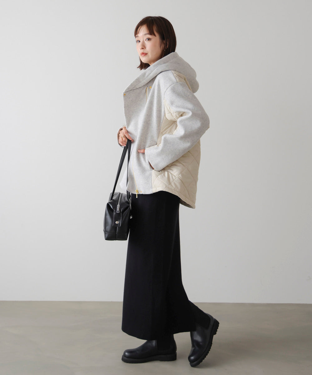 メルトン中綿切替フードＺＩＰコート