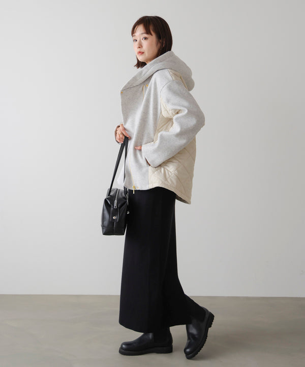 メルトン中綿切替フードＺＩＰコート