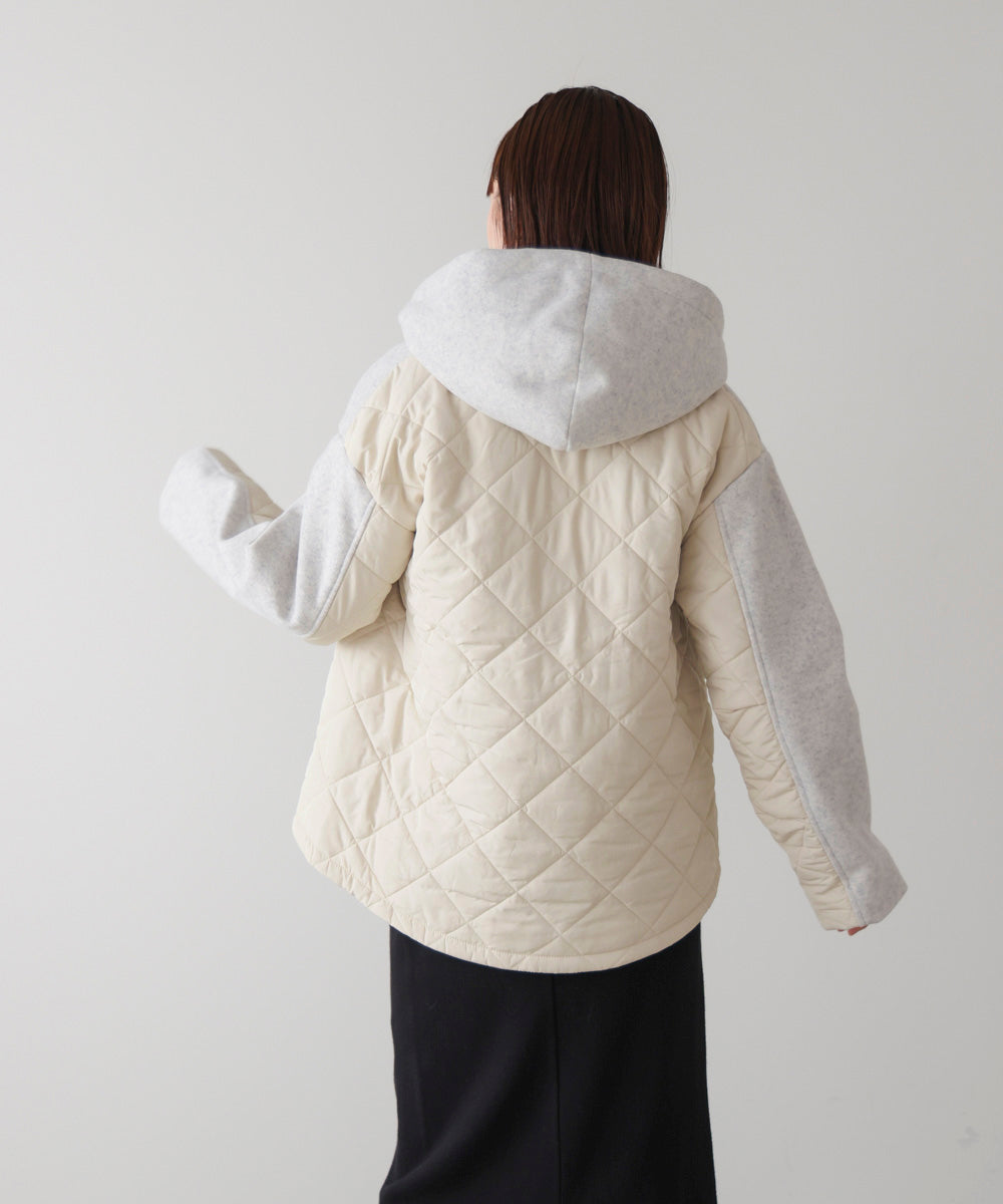 メルトン中綿切替フードＺＩＰコート