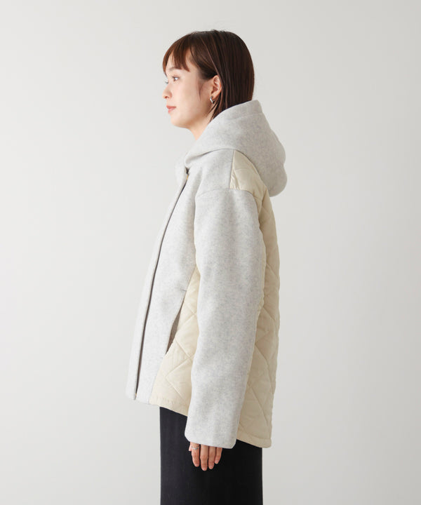 メルトン中綿切替フードＺＩＰコート