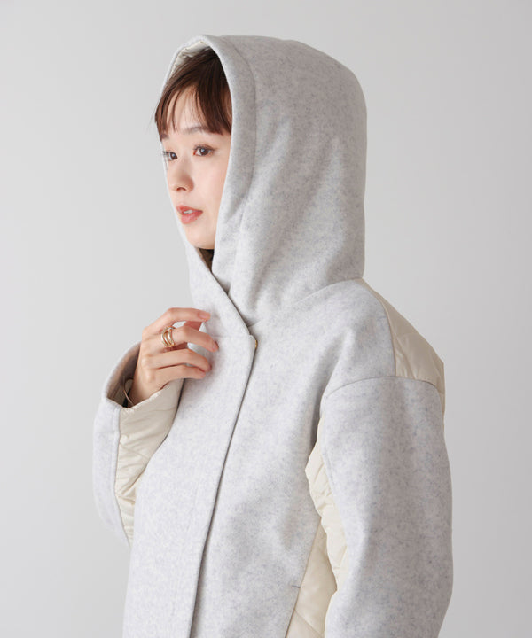 メルトン中綿切替フードＺＩＰコート