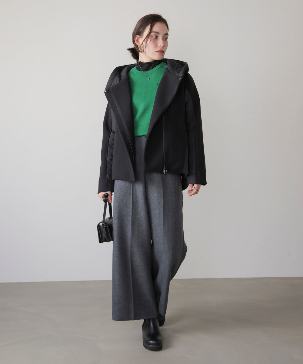 メルトン中綿切替フードＺＩＰコート