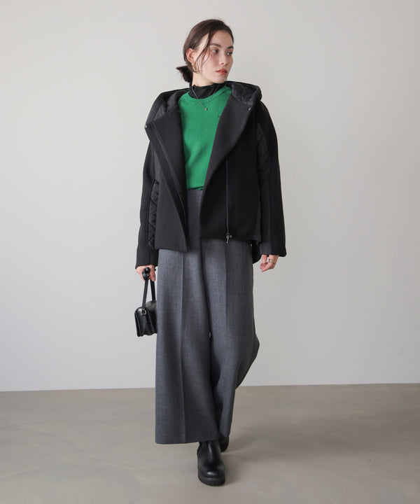 メルトン中綿切替フードＺＩＰコート