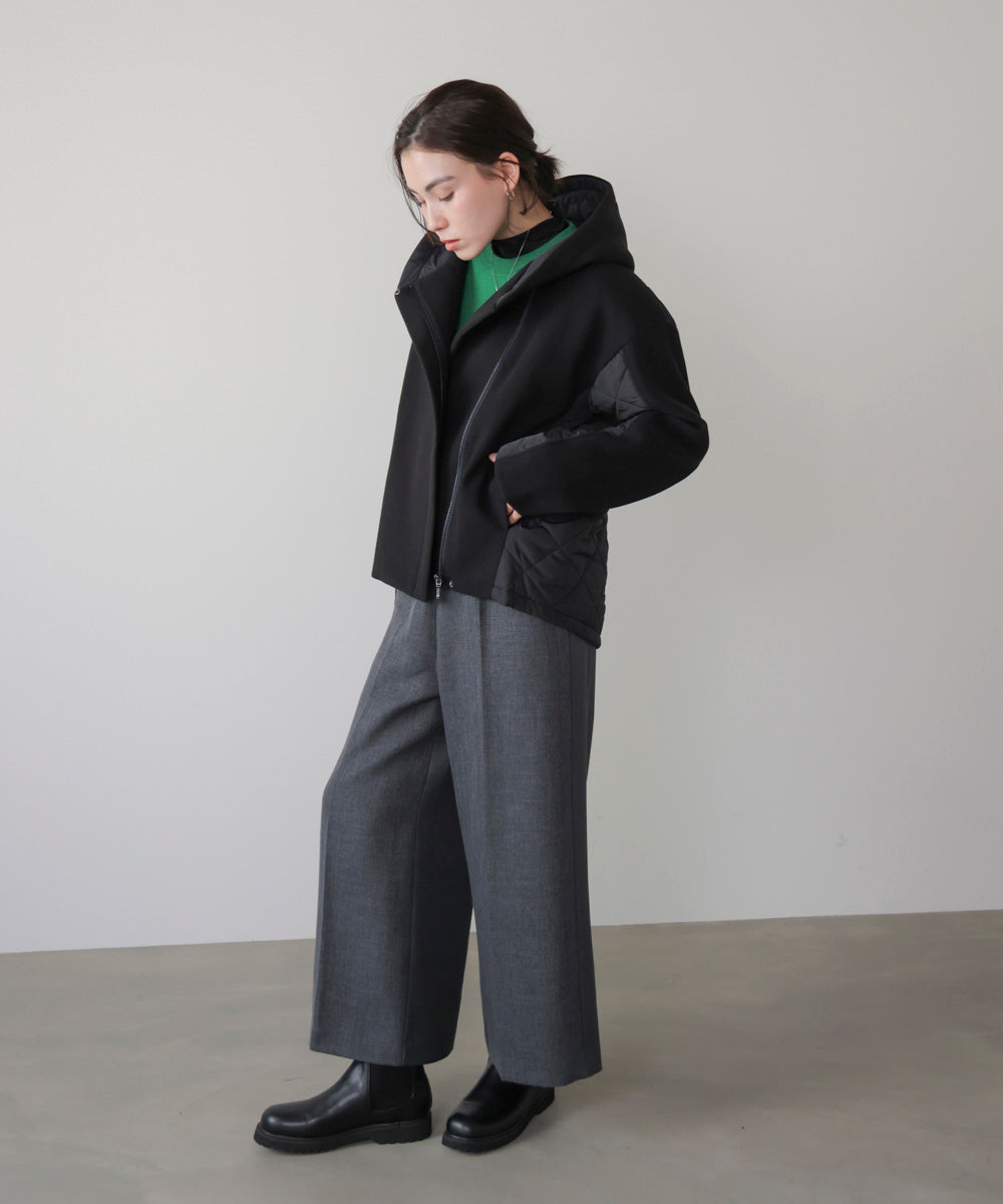 メルトン中綿切替フードＺＩＰコート