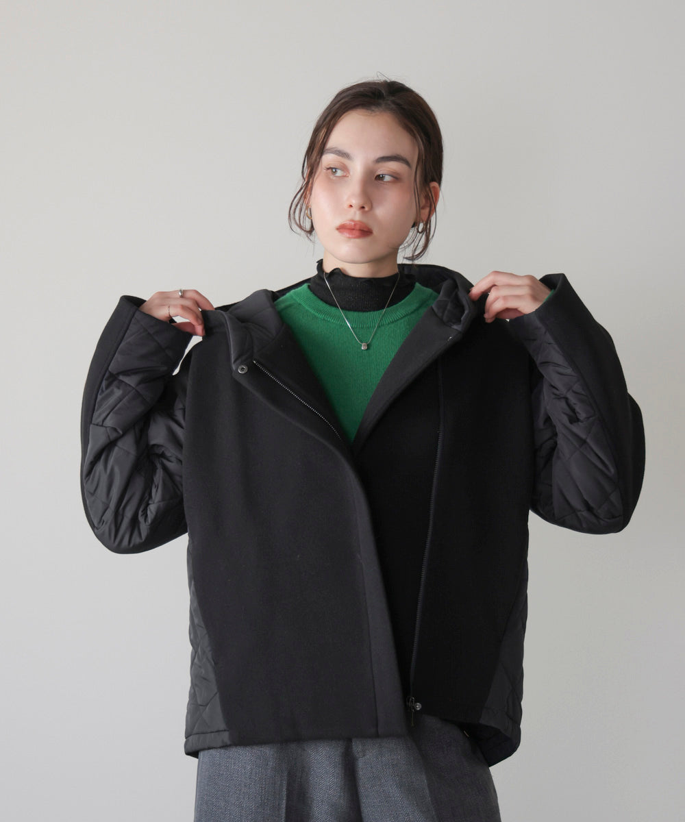 メルトン中綿切替フードＺＩＰコート