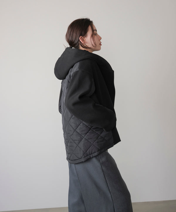 メルトン中綿切替フードＺＩＰコート