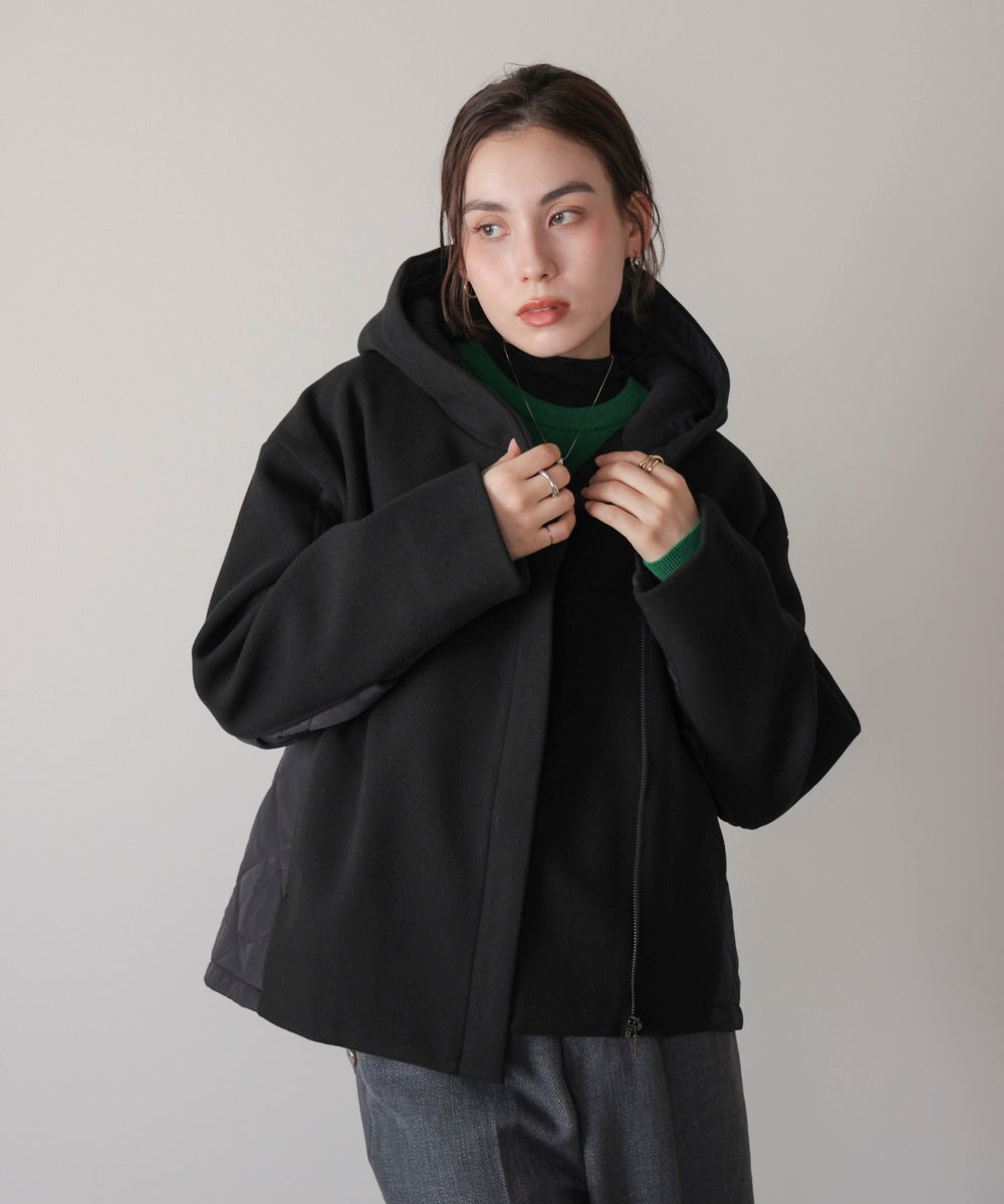 メルトン中綿切替フードＺＩＰコート
