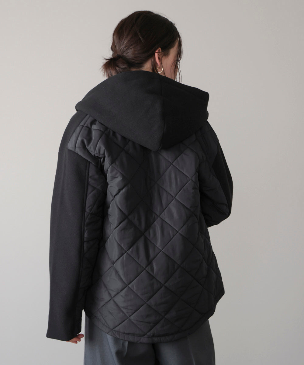 メルトン中綿切替フードＺＩＰコート