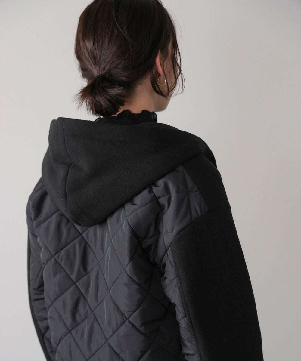 メルトン中綿切替フードＺＩＰコート