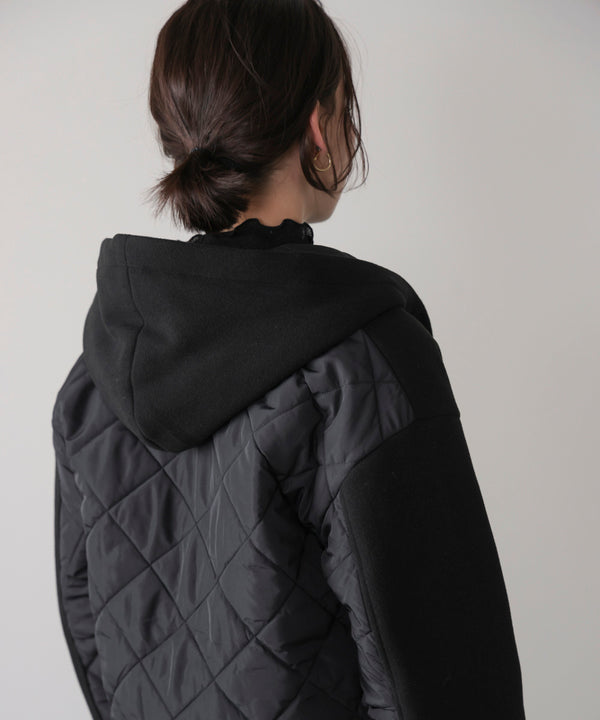 メルトン中綿切替フードＺＩＰコート