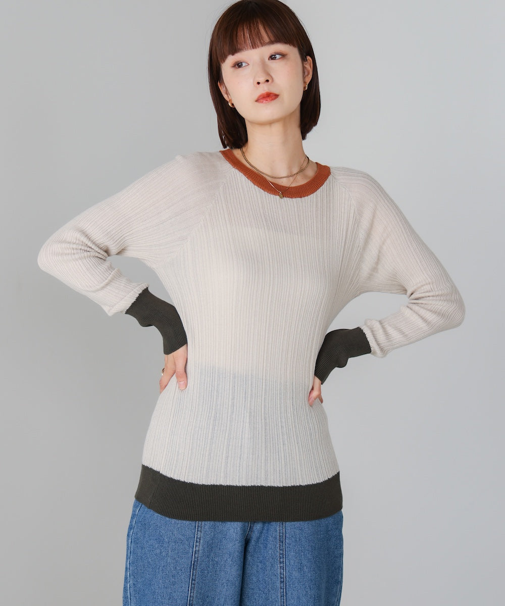 NOBLE ランダムリブニットプルオーバー ランダムリブニットプル