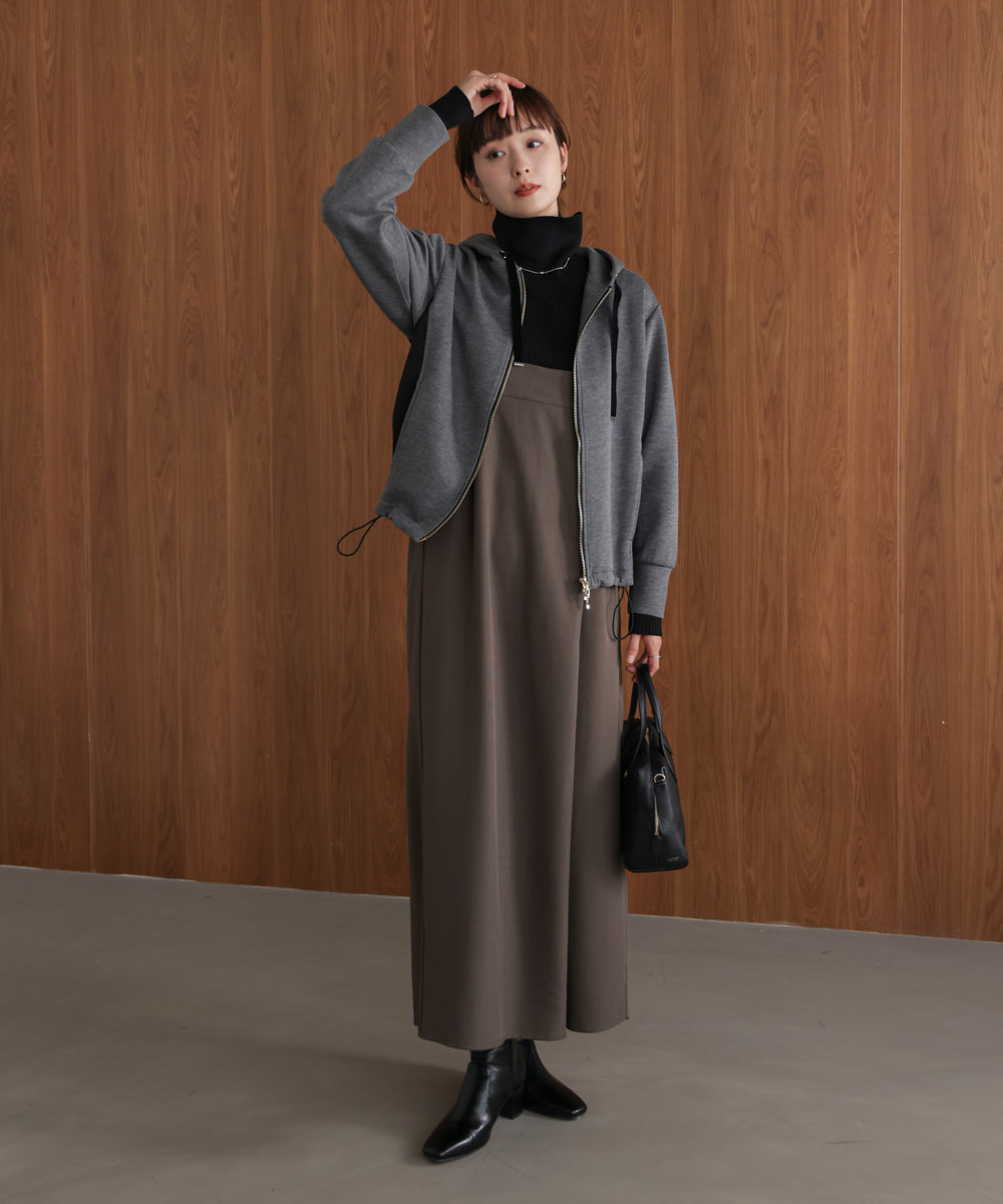 パウンドストレッチサイド異素材パーカー