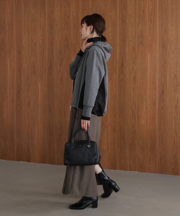 パウンドストレッチサイド異素材パーカー