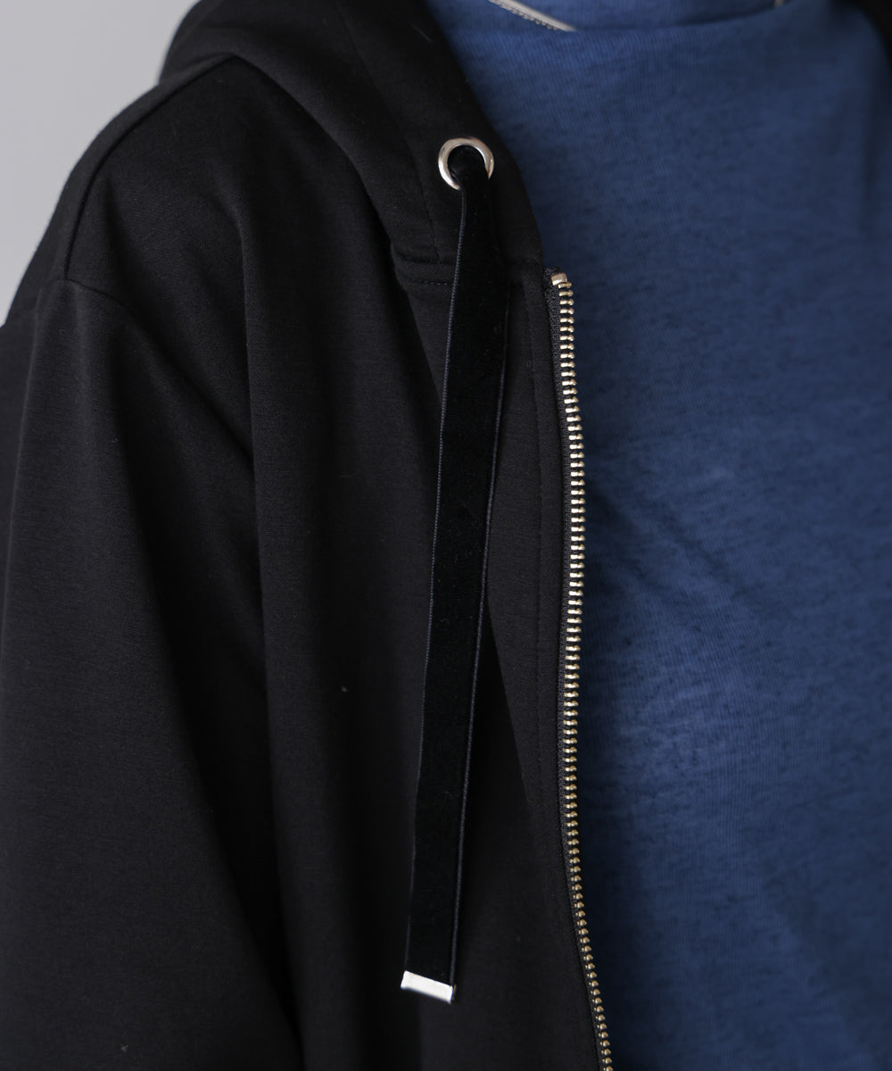 パウンドストレッチサイド異素材パーカー