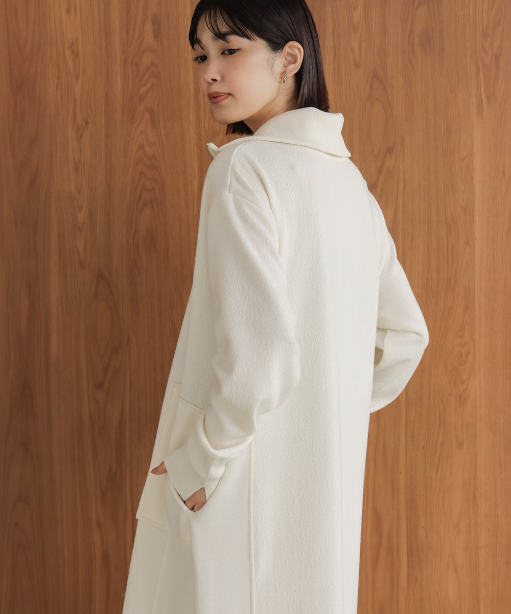 ウールライクメルトンハーフジップワンピース［11/28発送予定］